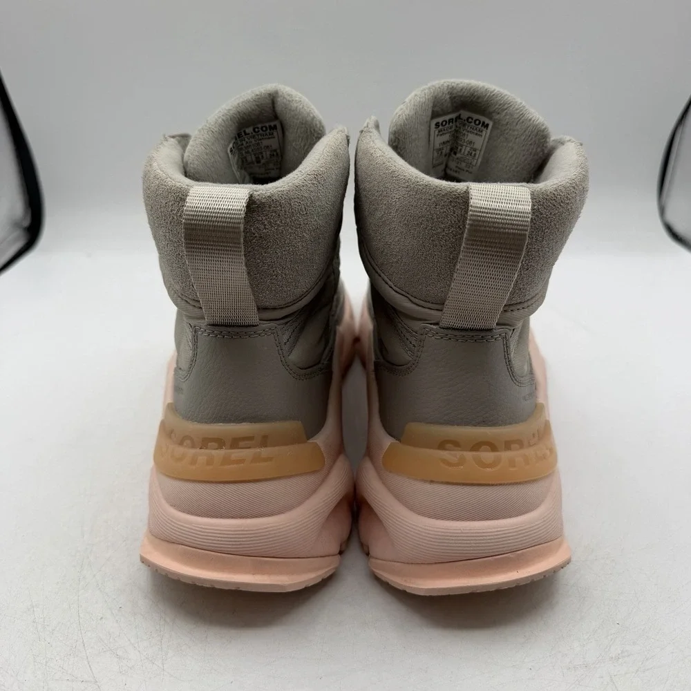 Sorel Kinetic RNEGD Caribou Shoes Womens 7.5 Grey/Pink Waterproof Boots Sneakers